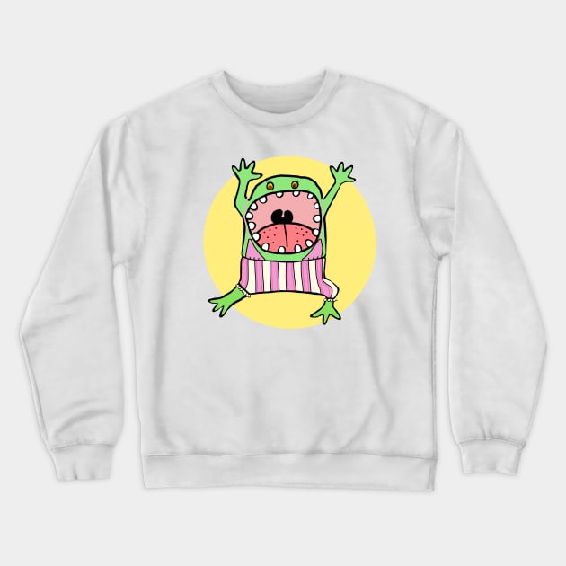 Green monster, fantasy figure, screaming Crewneck Sweatshirt by marina63